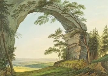 View of Prebischtor in Saxon Switzerland on the Border of Bohemia