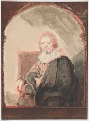 Portrait of a Man in an Armchair, from Collection of Imitations of Drawings after the Principal Dutch and Flemish Masters