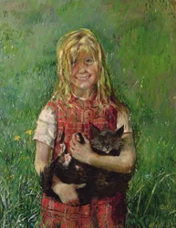 Girl with a cat