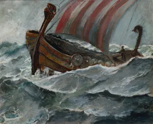 Viking Ship in Bad Weather