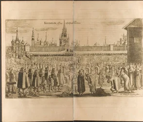 The Donkey Walk in the Moscow Kremlin (Illustration from Travels to the Great Duke of Muscovy)