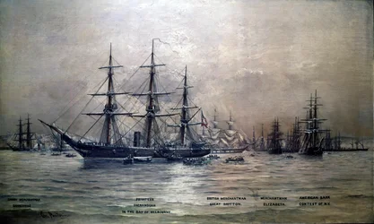 Confederate States Cruiser Shenandoah in the harbour of Melbourne, Australia, 1865, c.1865