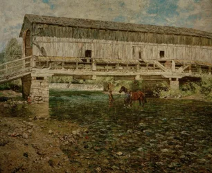 The Covered Ilm Bridge in Buchfart near Weimar