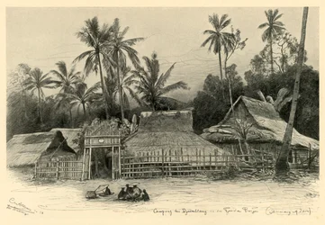 Kampong near Jomblang, Semarang, Java, 1898