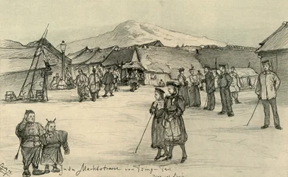 Market place, Tsingtao, China, 1898
