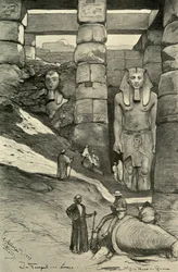 Statues in the Luxor Temple, Egypt, 1898
