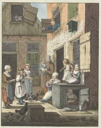 Group of People in Front of a House