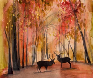 Autumn Forest Stags