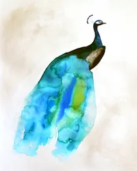 Fluid Blue Green Peacock