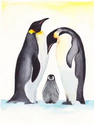 Gentle Penguin Family