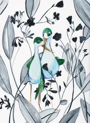 Green Birds In Nature