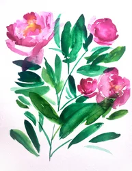 Vibrant Watercolor Flowers