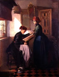 Hindeloopen Girls in an Interior