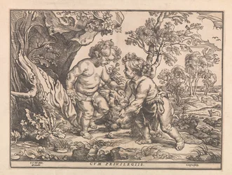 Christ Child and John the Baptist Playing with the Lamb