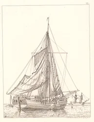 A Danish Yacht Drying Sails in Calm Weather