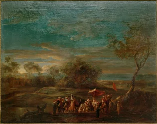 Morning Landscape with Oriental Bridal Procession