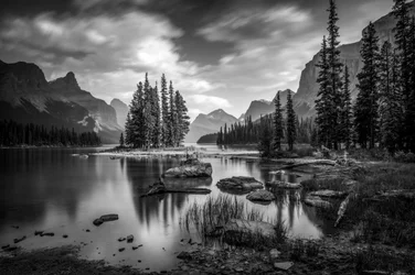 Majestic Mountain Lake Island