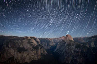 Star Trails Over Half Dome