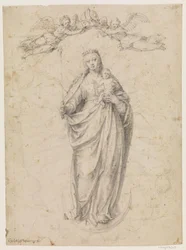 Mary with the Child Standing on the Moon