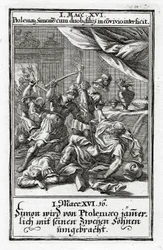 Simon and His Two Sons Get Killed by Ptolemy. 1 Maccabees 14:16