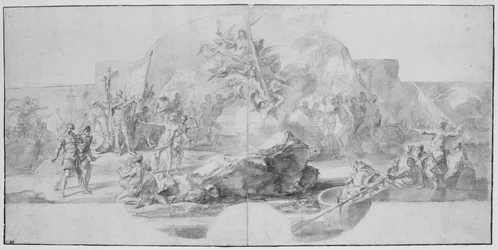 The Landing of Columbus in America, study for a painting (destroyed in 1777) for the Sala del Minor Consiglio, Palazzo Ducale, Genoa