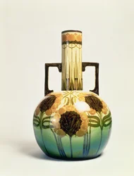 Vase, decorated by Clarissa Ault, c.1890