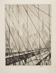 Looking Through Brooklyn Bridge, pub.1921