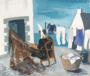Mending Nets, Tréboul, c.1930