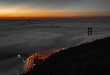 Golden Gate Bridge Foggy Night