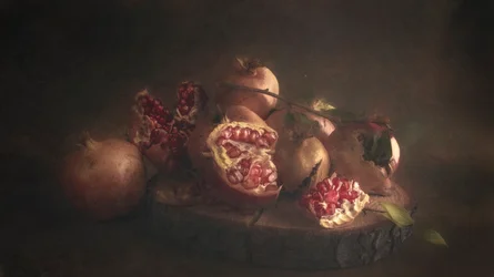 Dark Pomegranate Still Life