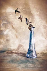 Dried Branch Blue Vase