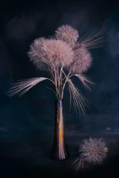Muted Dandelions and Wheat