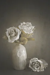 Muted Roses in Vase