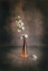 White Cherry Blossom Vase