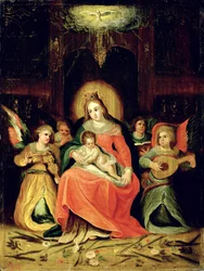 The Virgin Mary with Child and Music-playing Angels