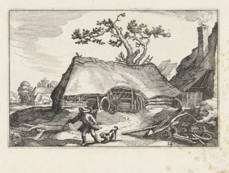 Barking dog at a farm