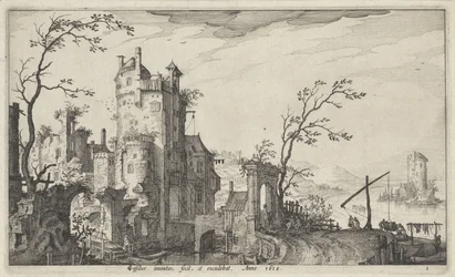 Ruined City Gate by the Water