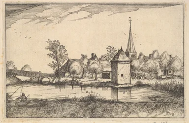 Pond and a Village, Plate 15 from Regiunculae et Villae Aliquot Ducatus Brabantiae