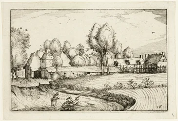 Road along a Field, plate sixteen after Pictures of Farms, Country Houses and Rustic Villages