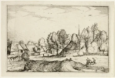 Road into a Village, plate nineteen after Pictures of Farms, Country Houses and Rustic Villages