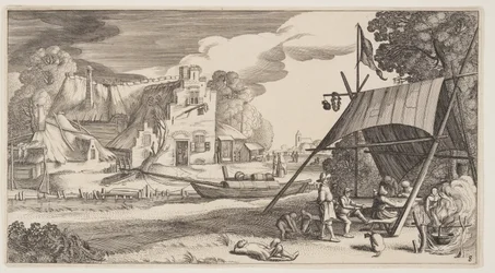 Tent with Country People, from Landscapes (Pleasant Landscapes)