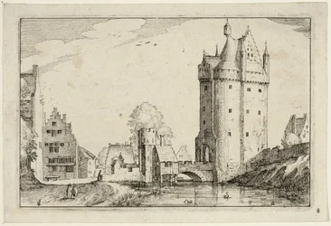Town Gate, plate two after Pictures of Farms, Country Houses and Rustic Villages