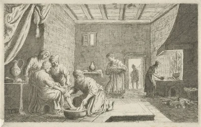 Lot Washing the Feet of the Angels