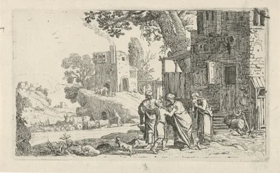 Tobias and the Angel Say Goodbye to Tobit and Anna (History of Tobias series)