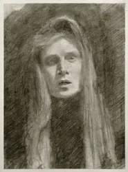 Female Portrait with Headscarf (Self-Portrait)
