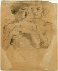Two Nudes Standing Behind Each Other