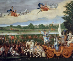 The four elements. The Earth (Detail on the right). Painting by Claude Deruet