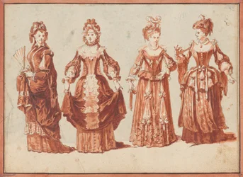 Four Actresses in Theatrical Costume