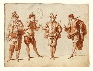 Four Figures in Theatrical Costume