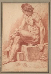 Seated Male Nude